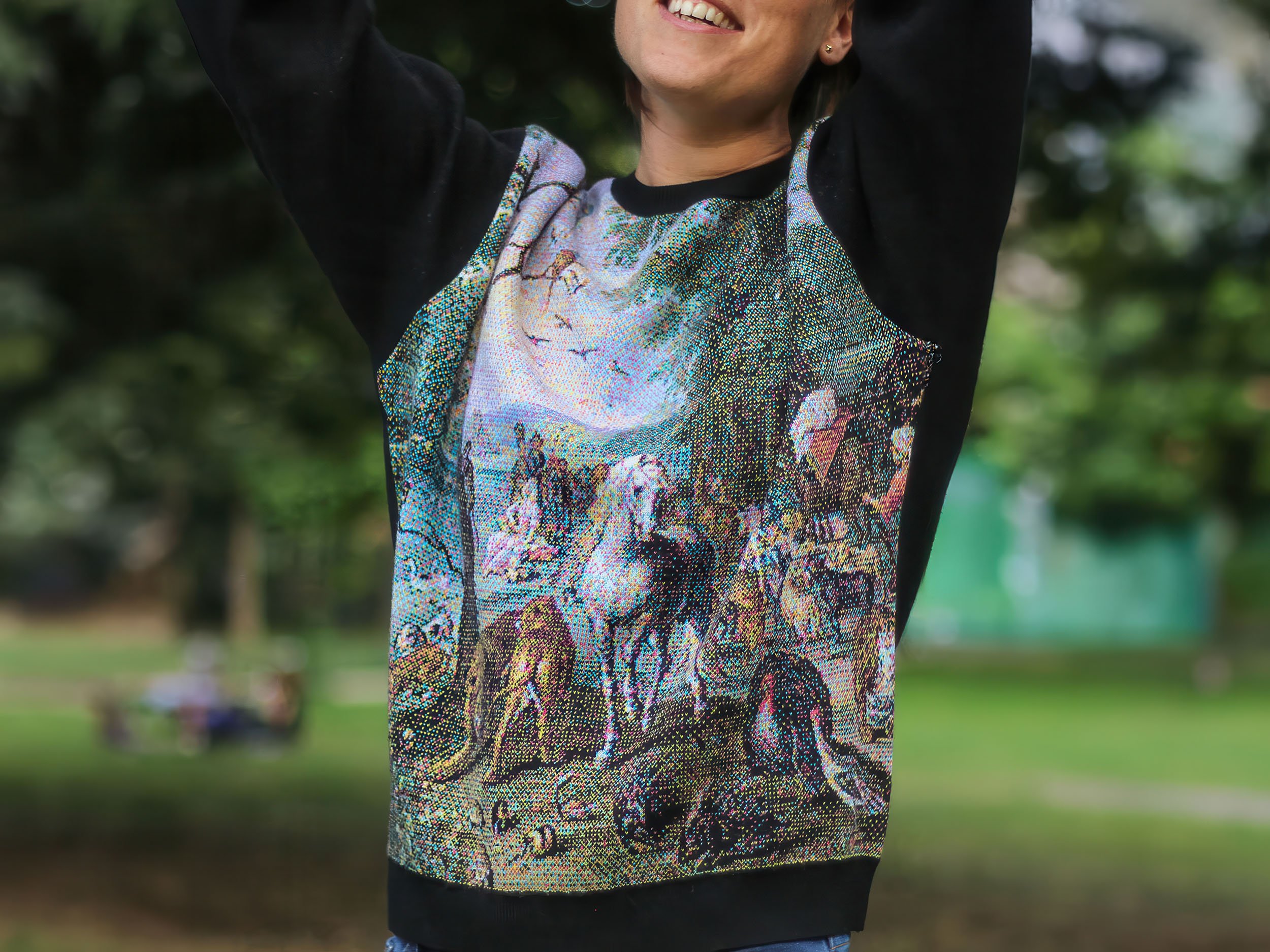 Pento jumper in animal pattern, drop-shoulder cut